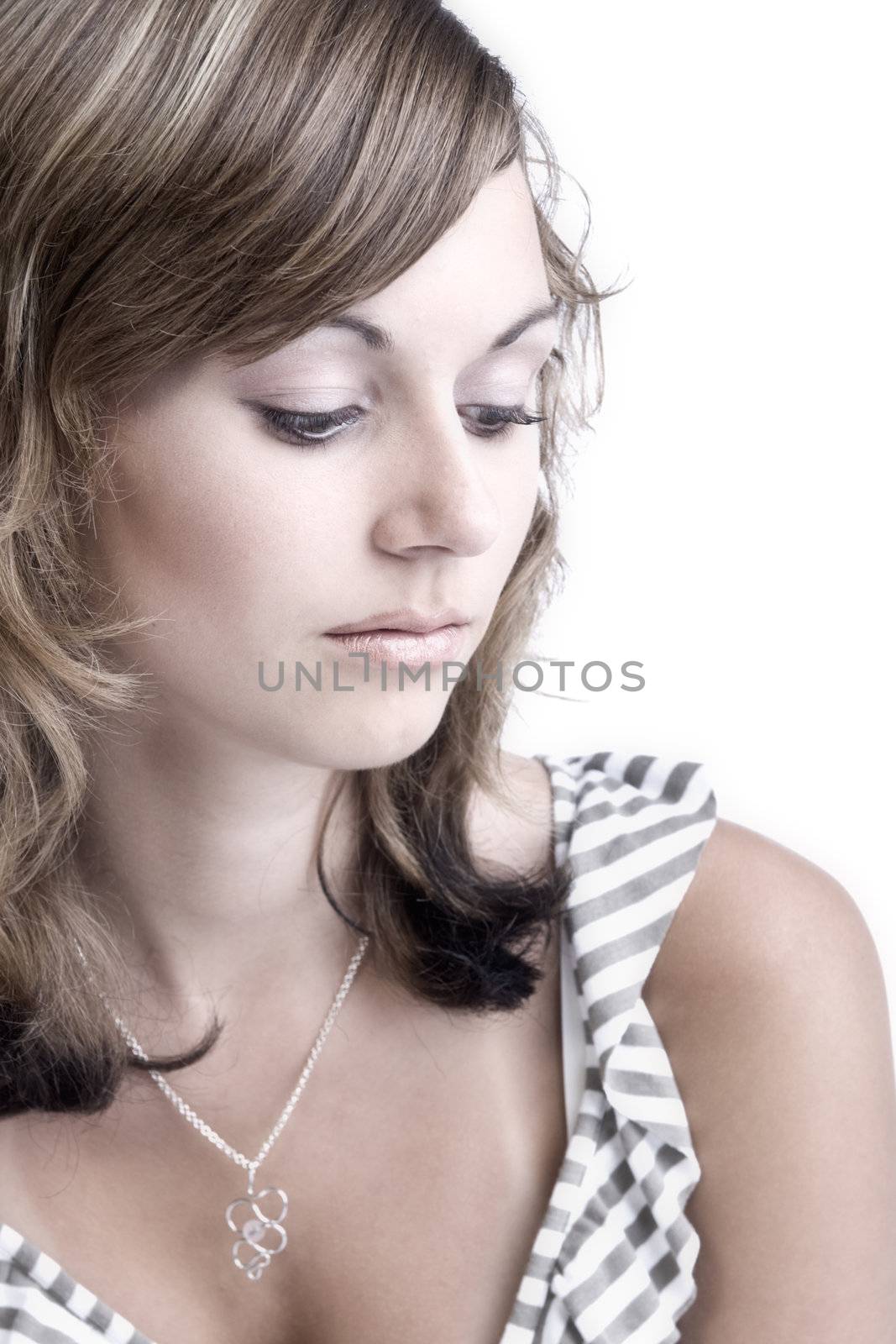 Studio portrait of a teenage model looking aside