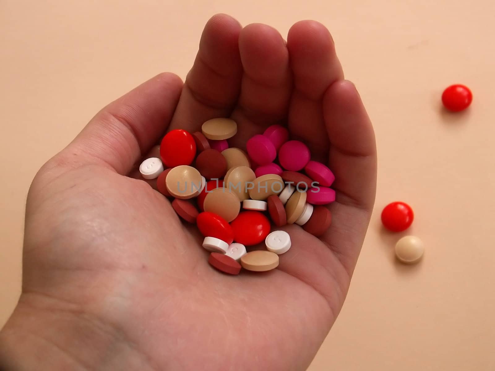 detail of a different pills