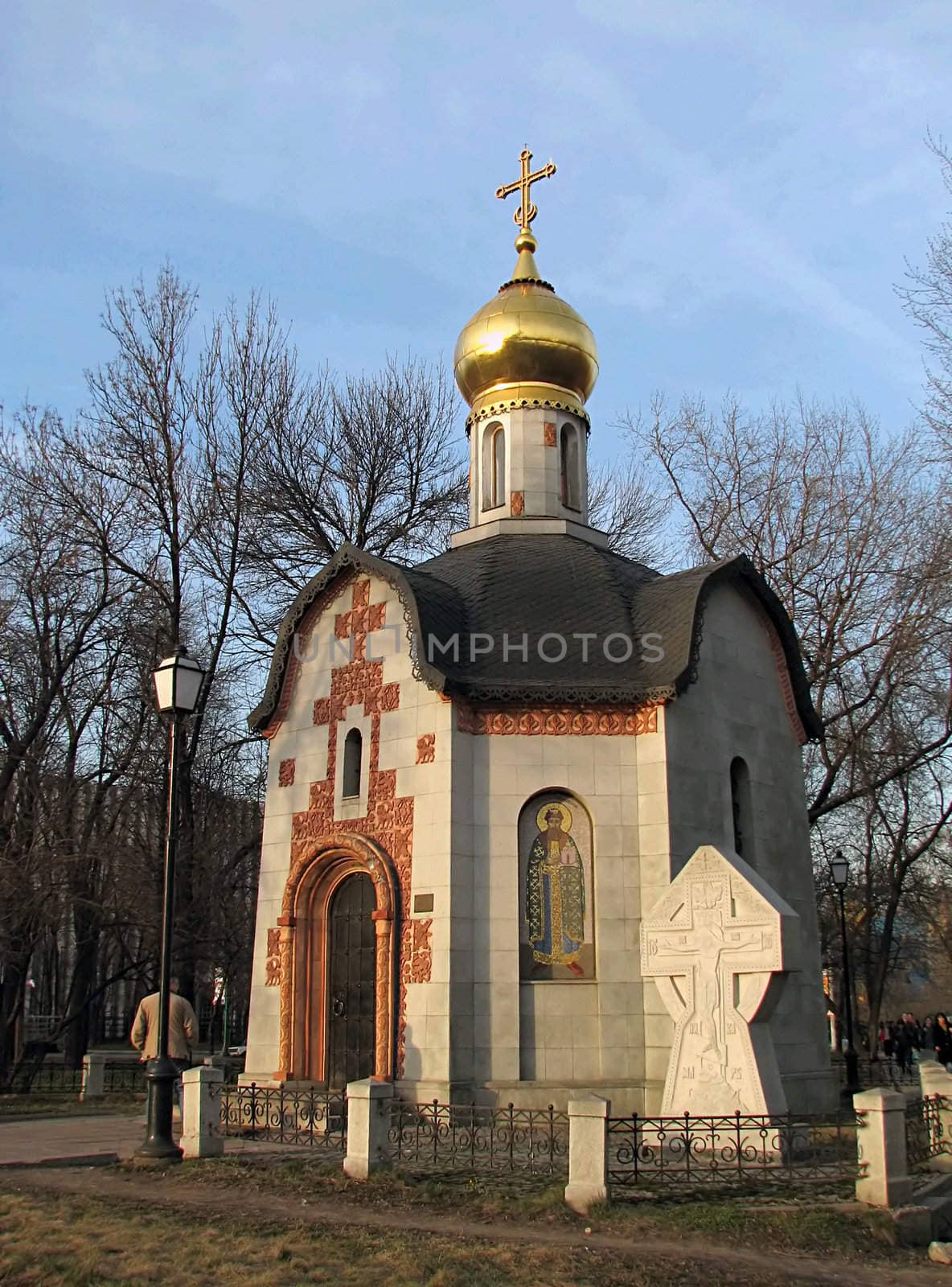 A little orthodox chapel in a Moscow street