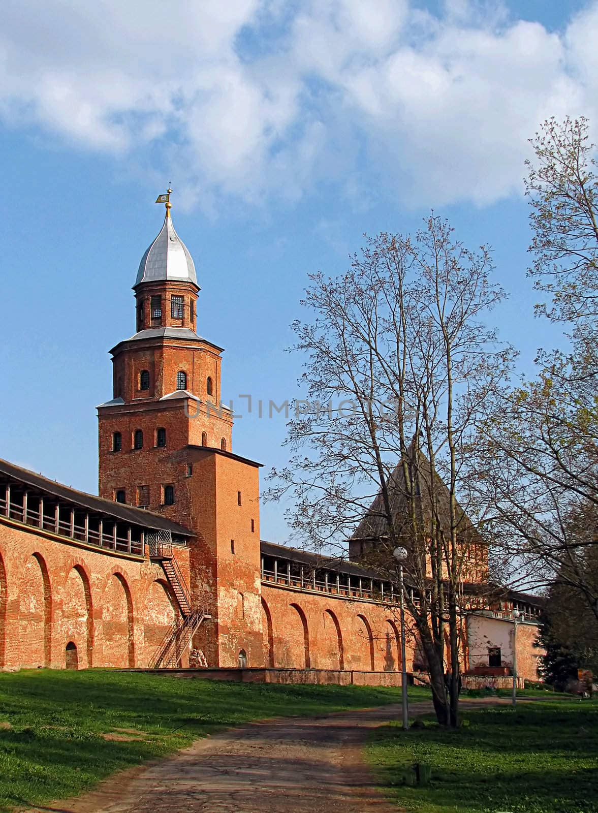 The walls and towers of the Novgorod citadel