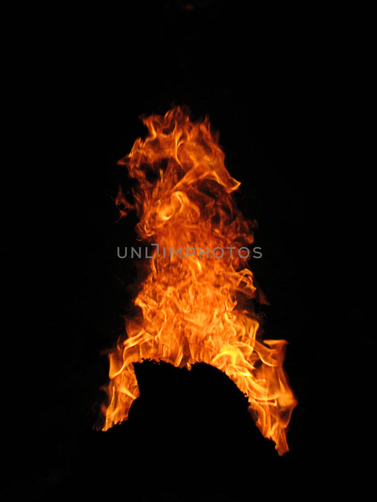 The close-up of a flame for a background