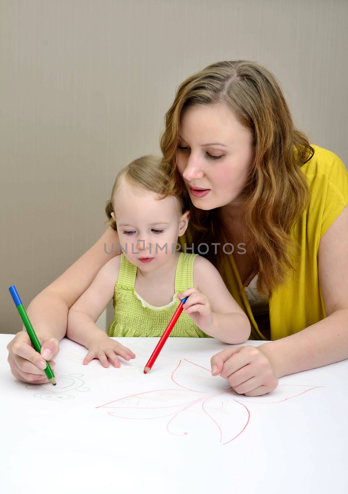 Mother and child painting