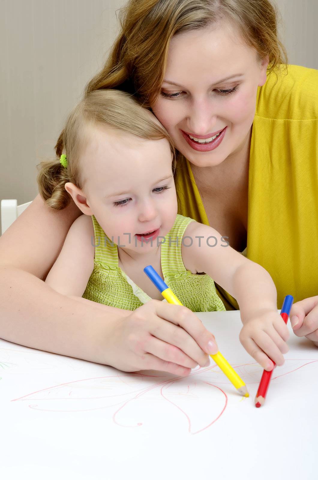 Mother and child painting