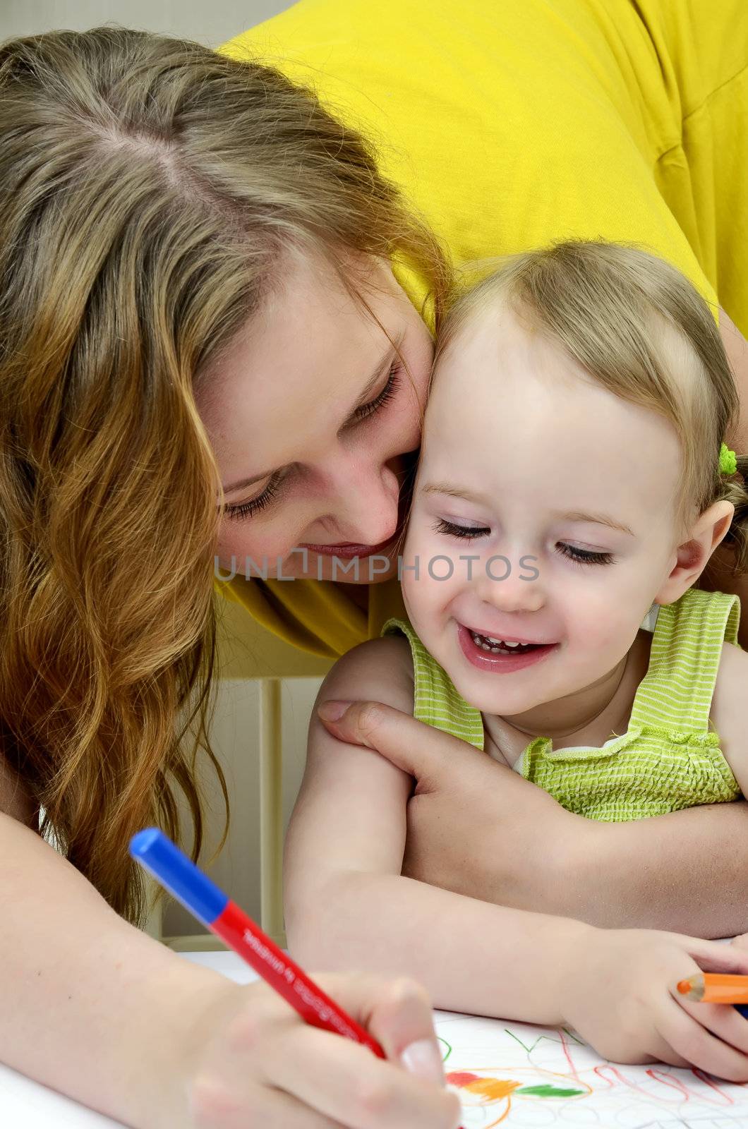 Mother and child painting