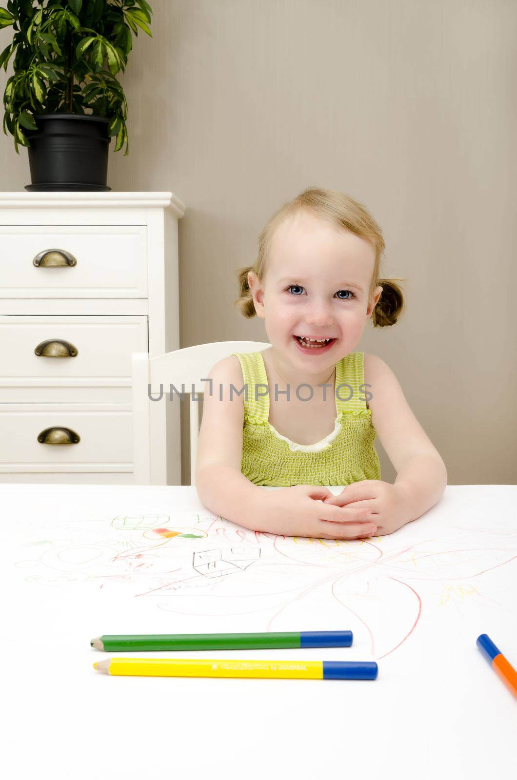 little girl smiling