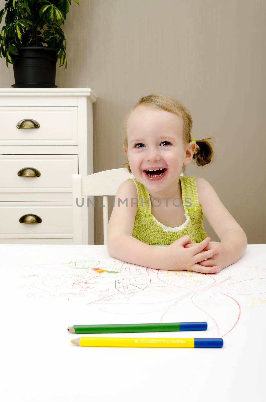little girl smiling