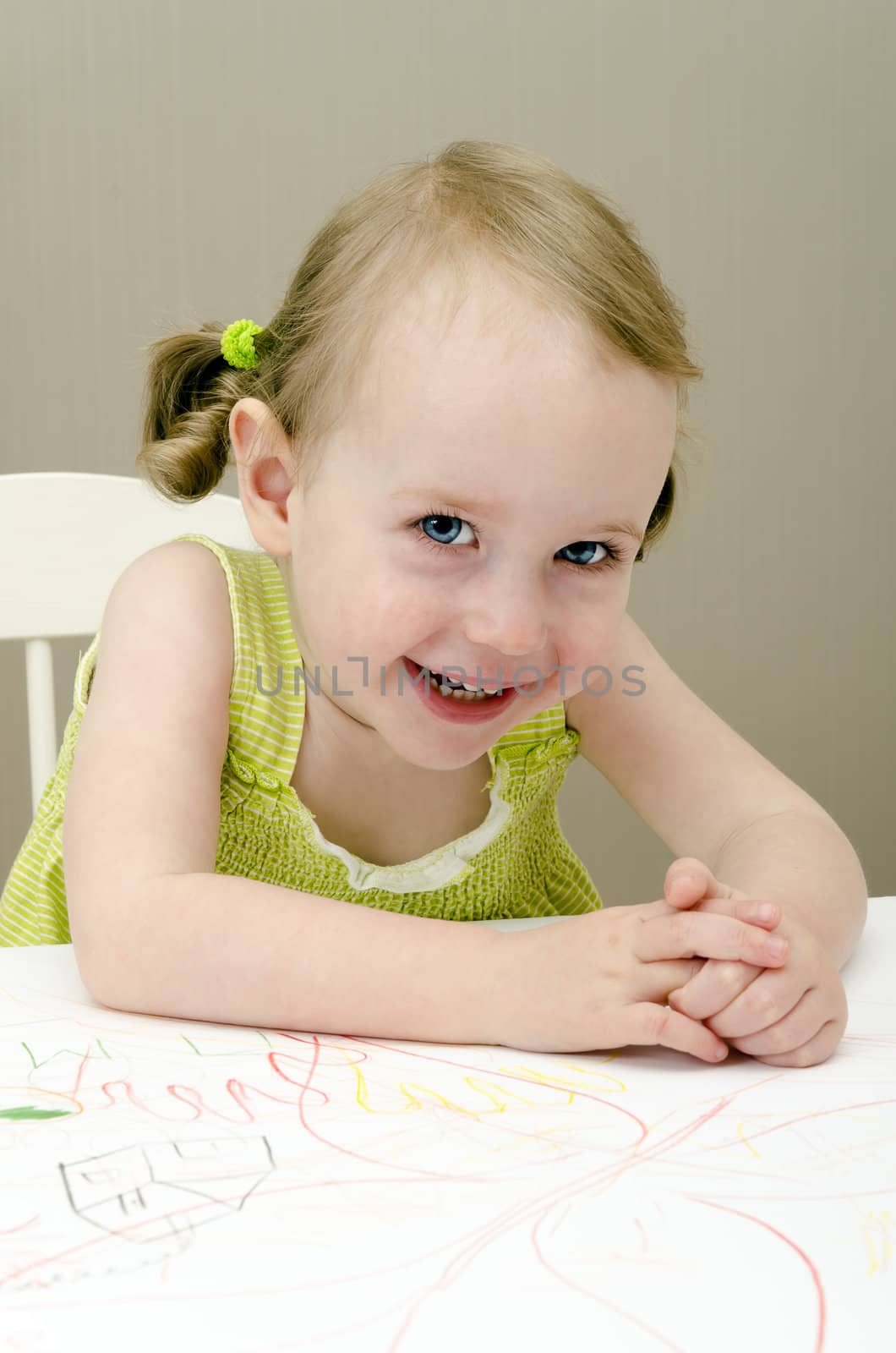 little girl smiling