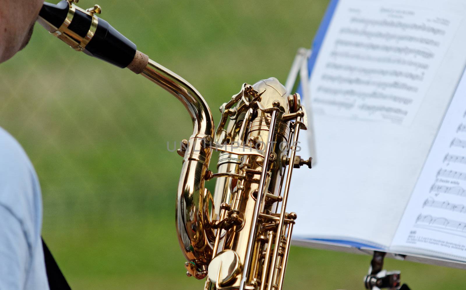 a musician playing saxophone