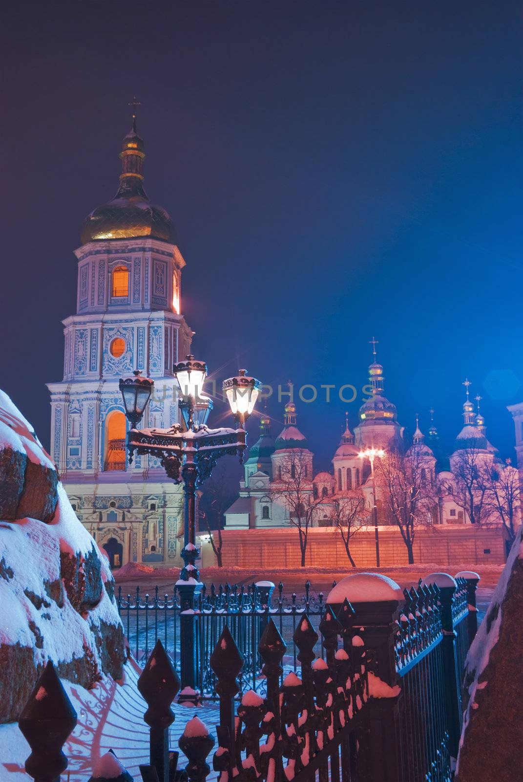 Sophievskaya Square in Kiev, Ukraine  night view