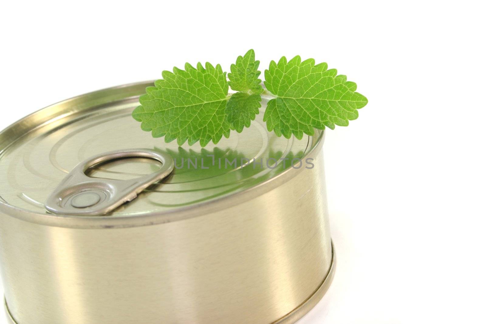 can of tinned food on a white background