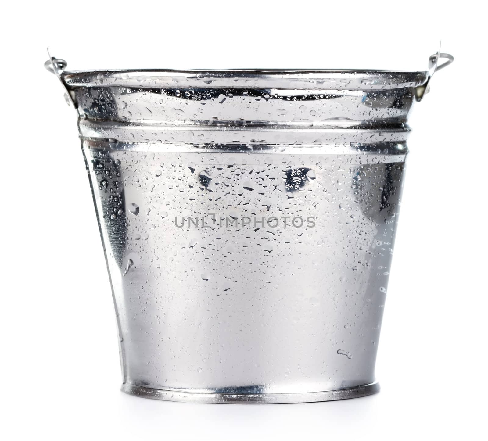 Metallic bucket isolated on white background by Bedolaga