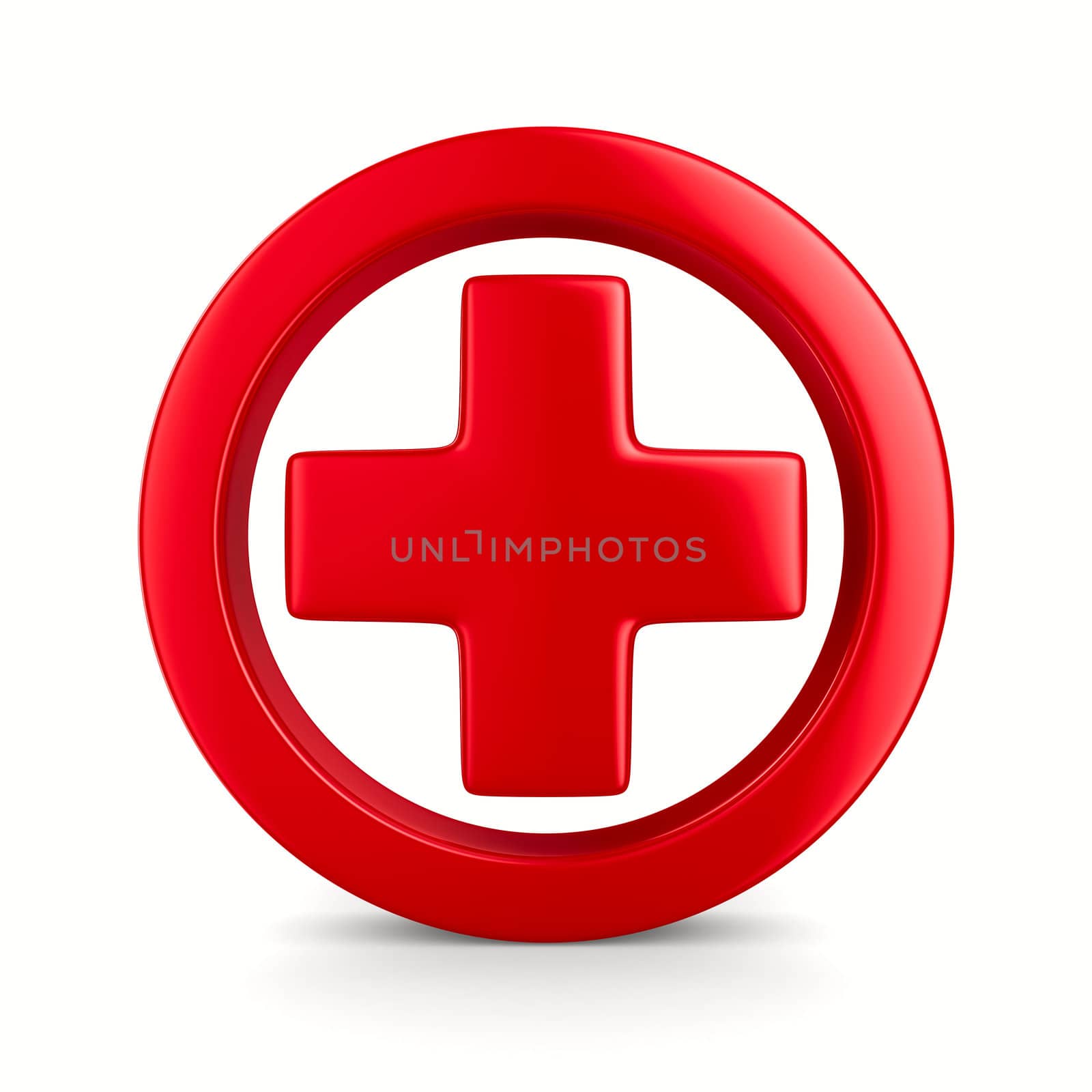 Symbol plus on white background. Isolated 3D image