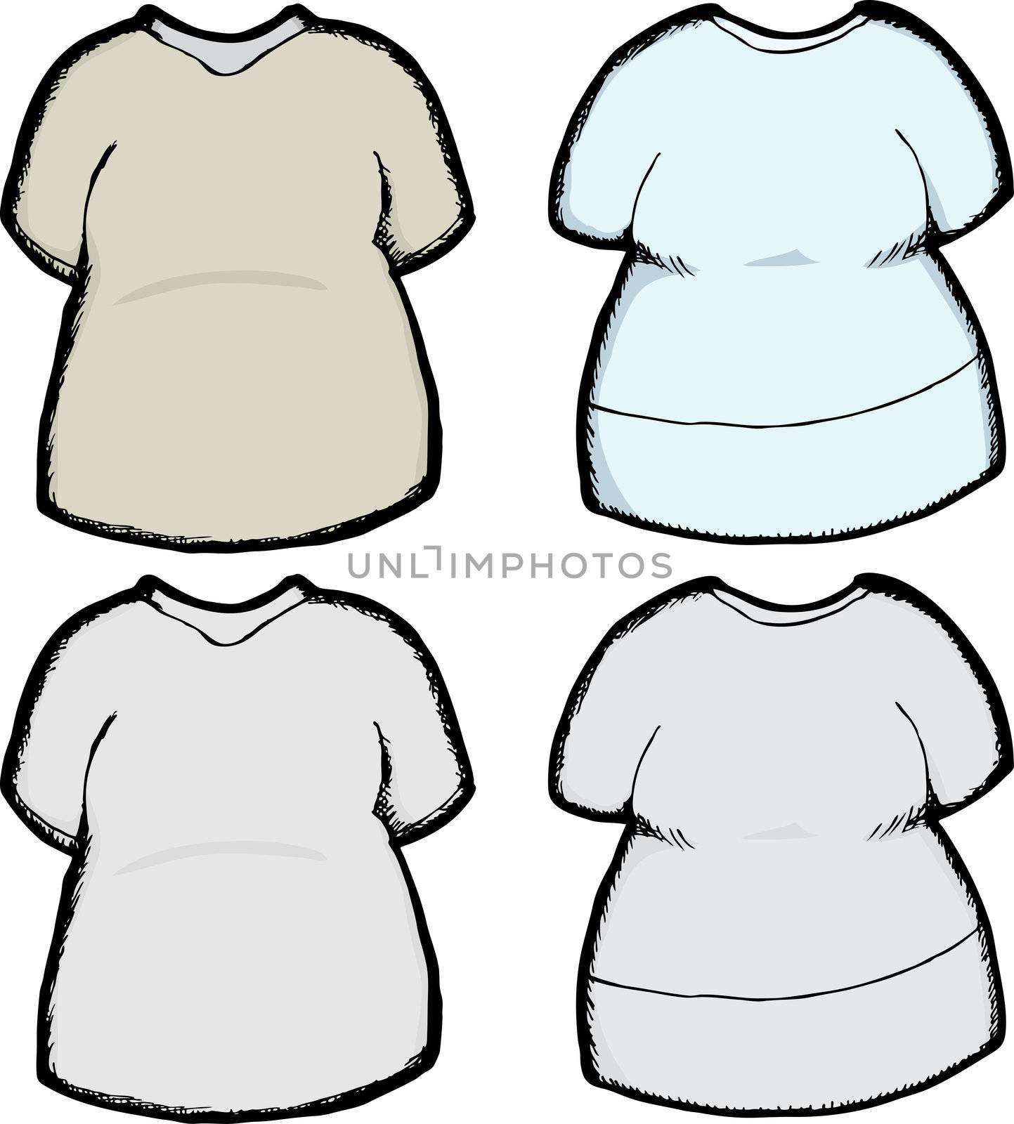 Male and female generic blank shirt template illustration
