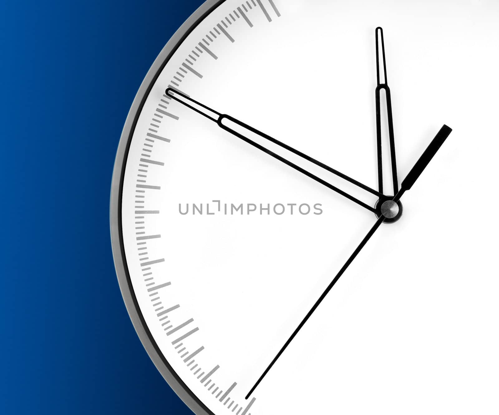 Wall Clock, isolated on blue background
