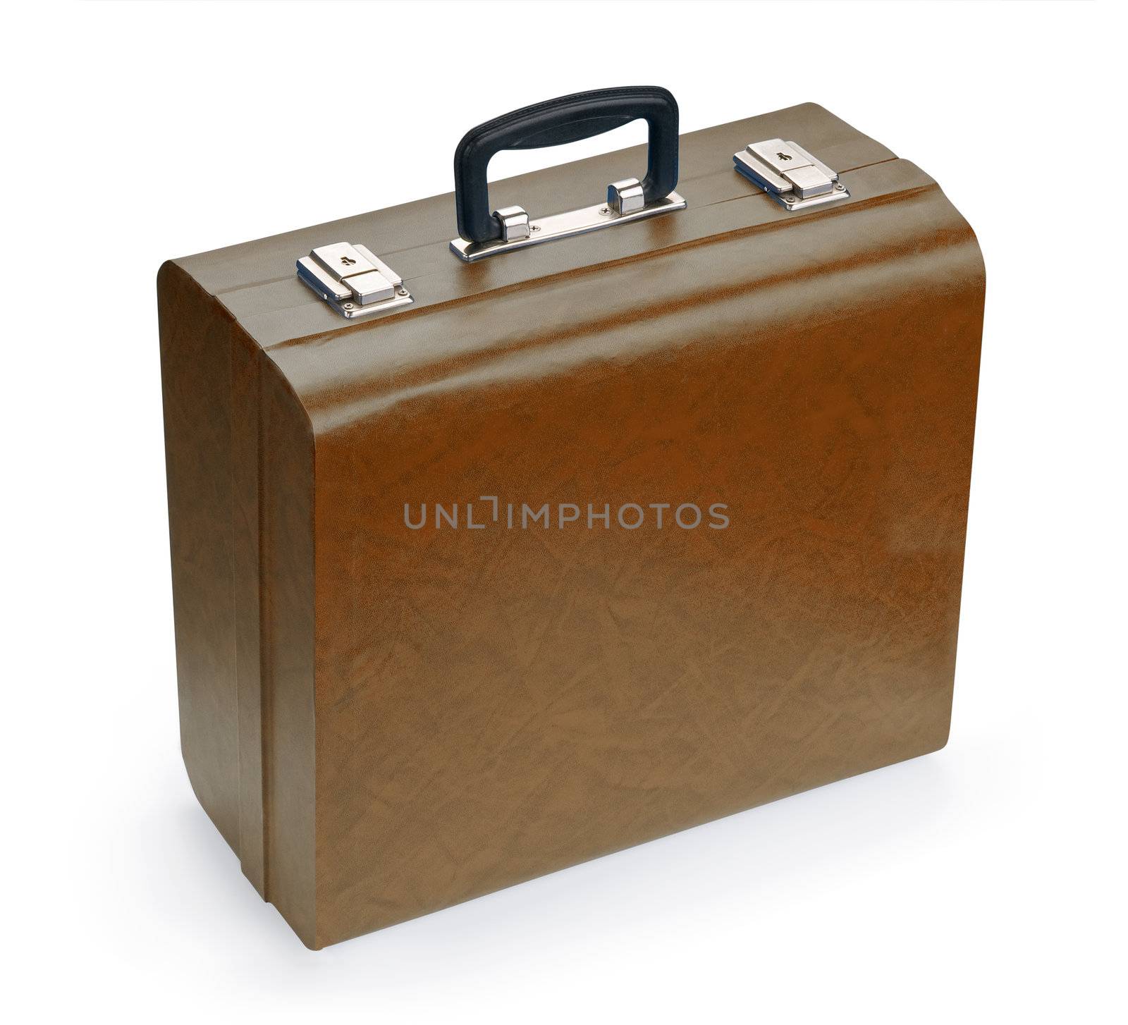 Brown suitcase, isolated on white background by zeffss