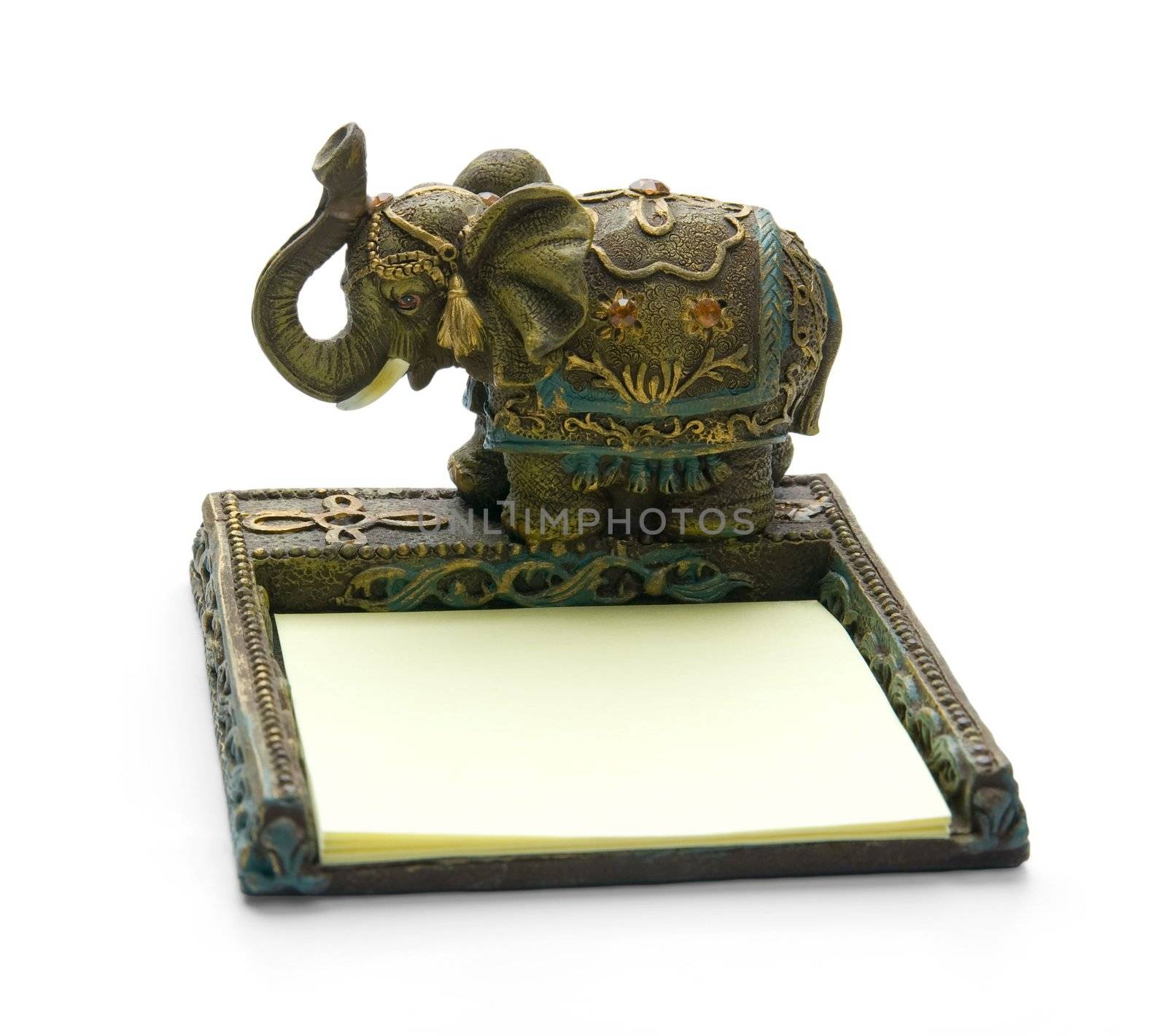 elephant - note paper, isolated on white background by zeffss