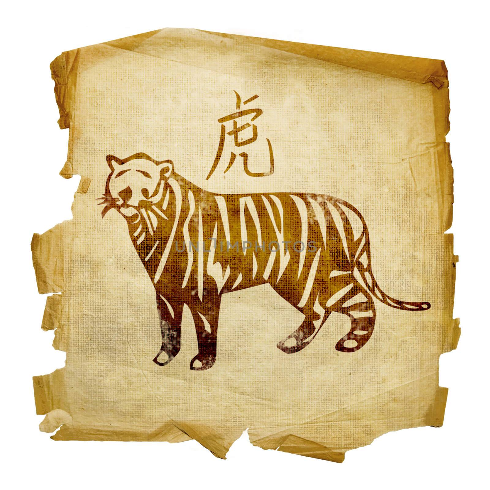 Tiger Zodiac icon, isolated on white background. by zeffss