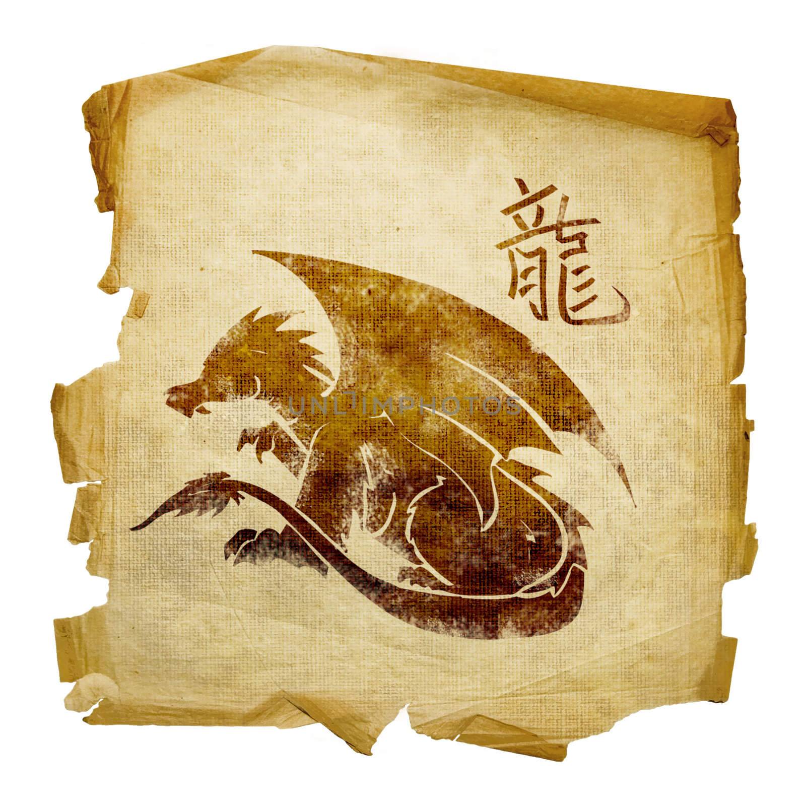 Dragon Zodiac icon, isolated on white background. by zeffss