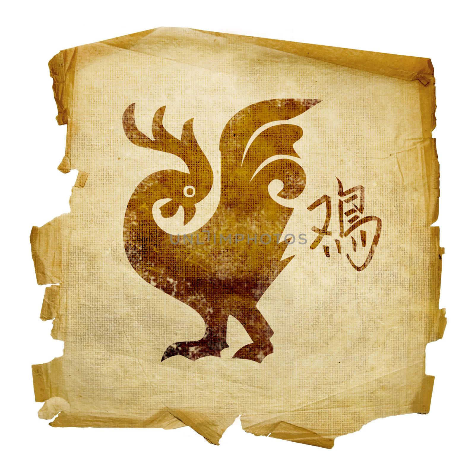 Cock Zodiac icon, isolated on white background. by zeffss