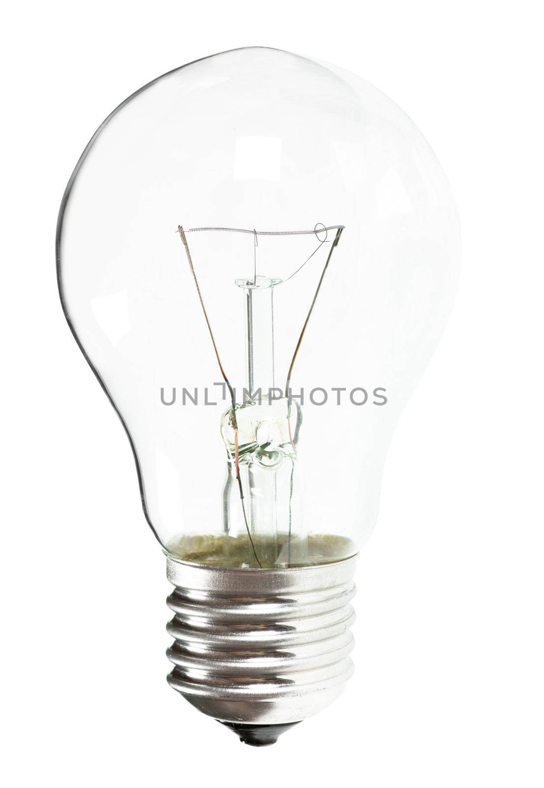 Macro view of a glass light bulb
