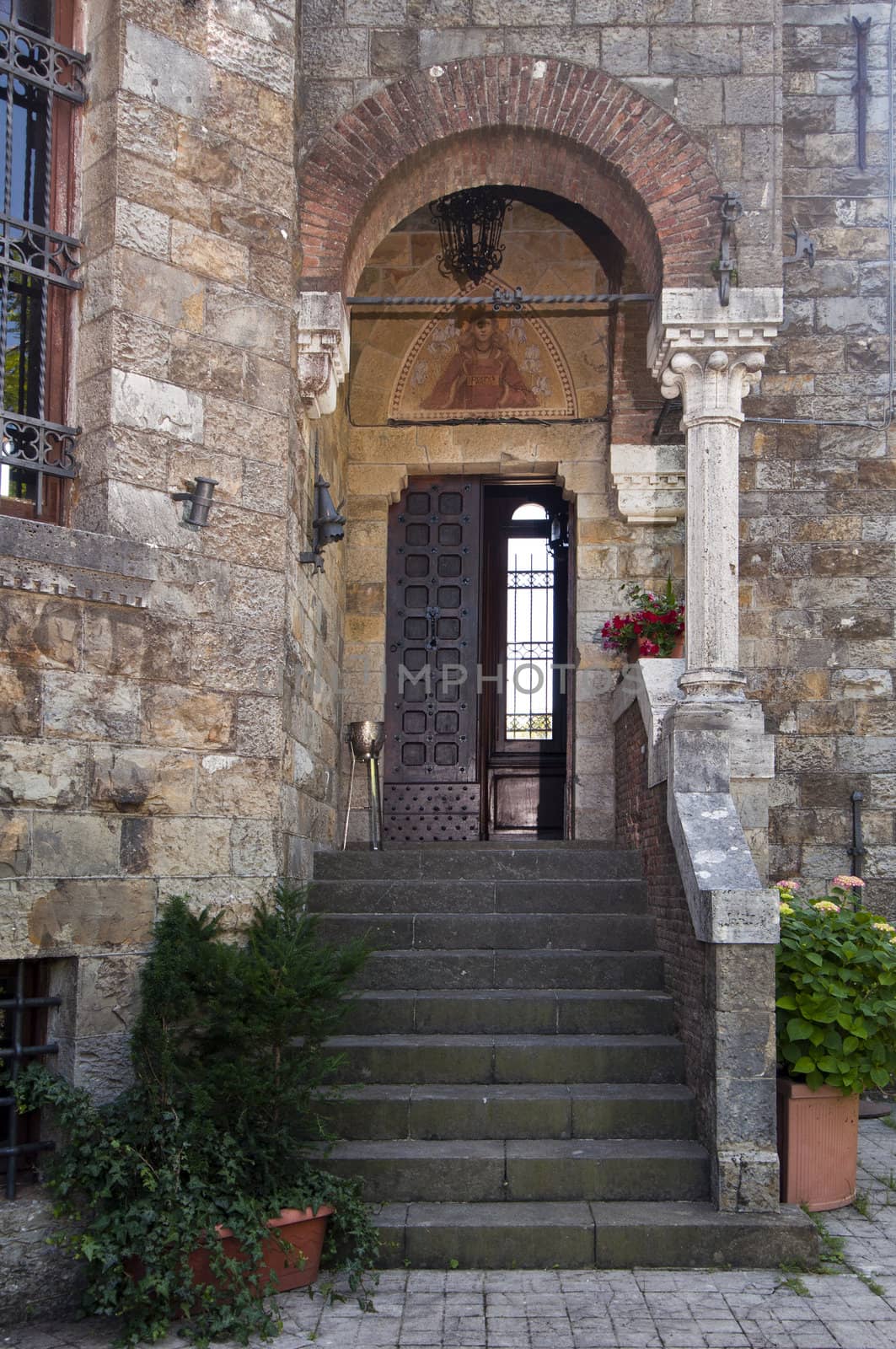 A Detail of an ancient stone castle