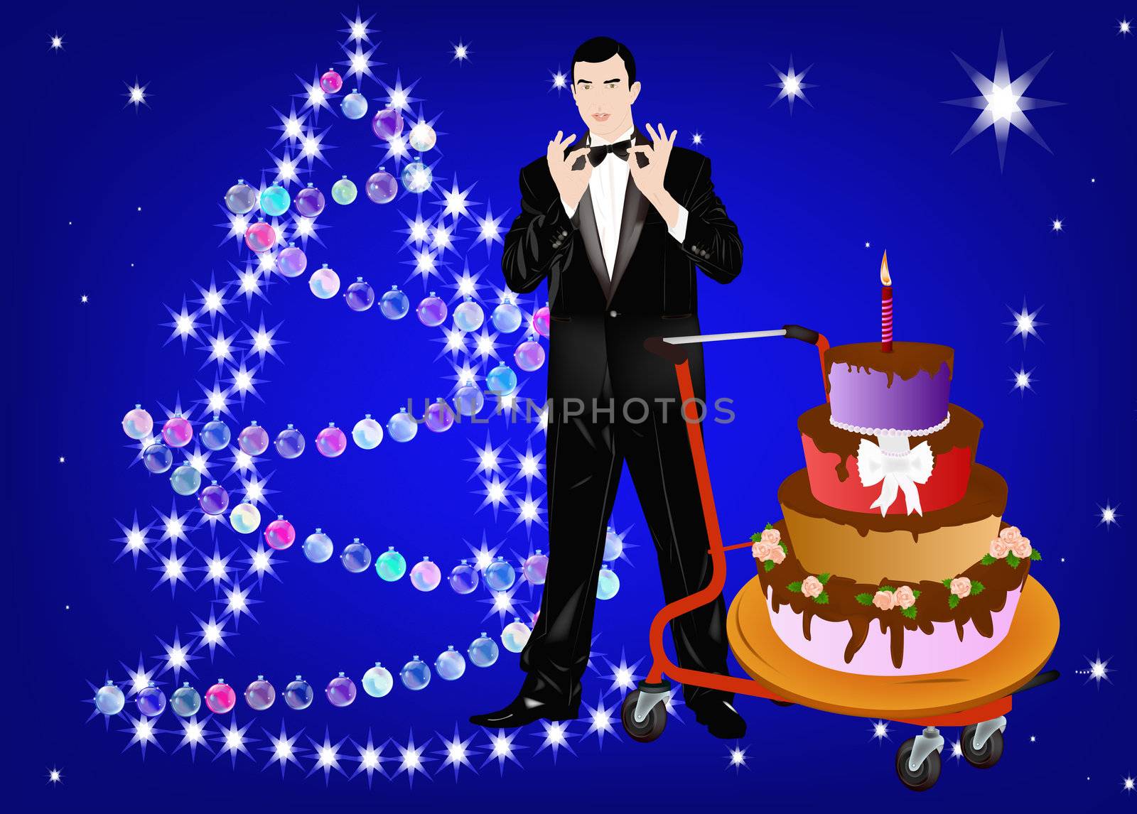Celebratory Christmas pie from the elegant man by sergey150770SV