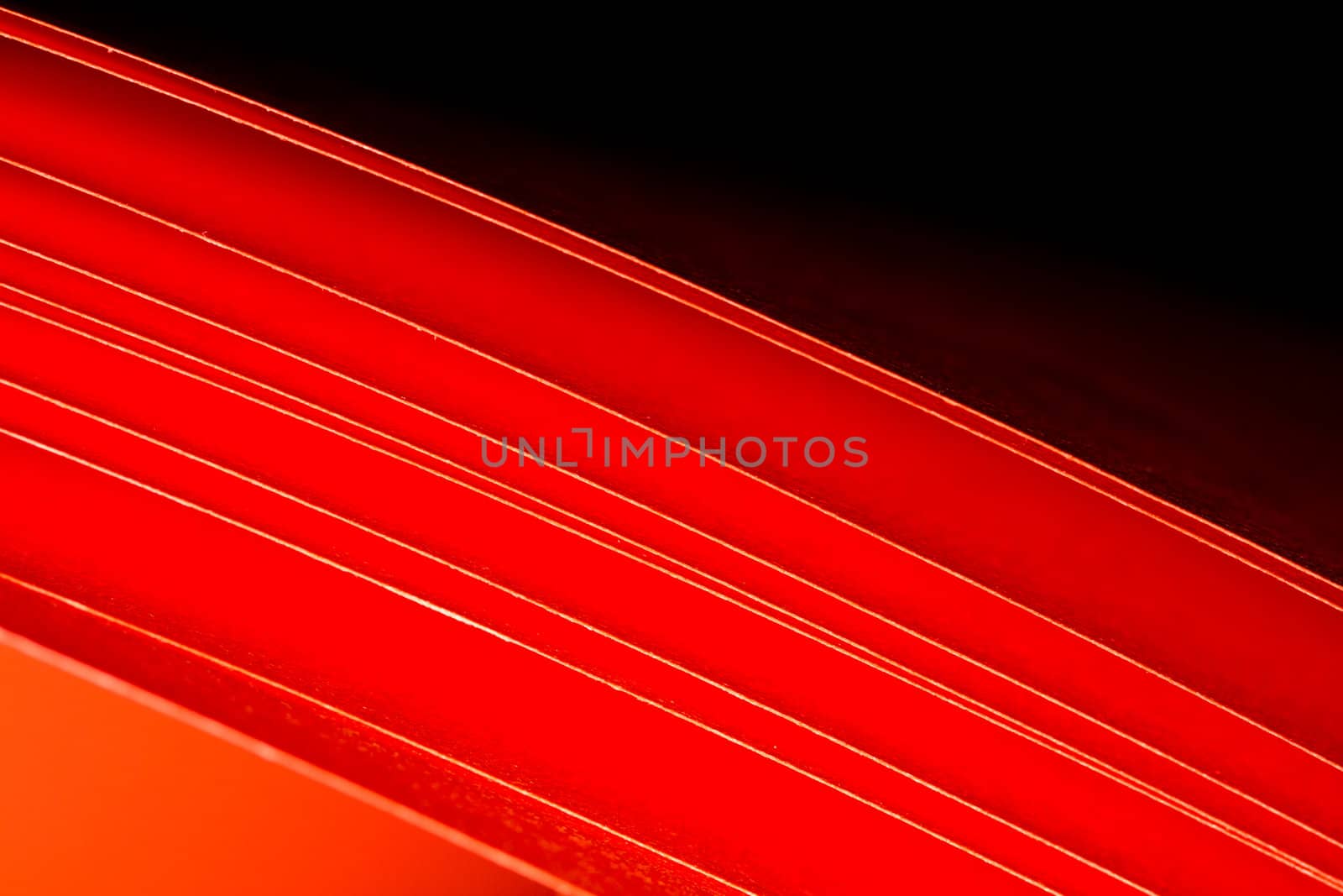 The red A4 paper illuminated with LED lights as background abstract