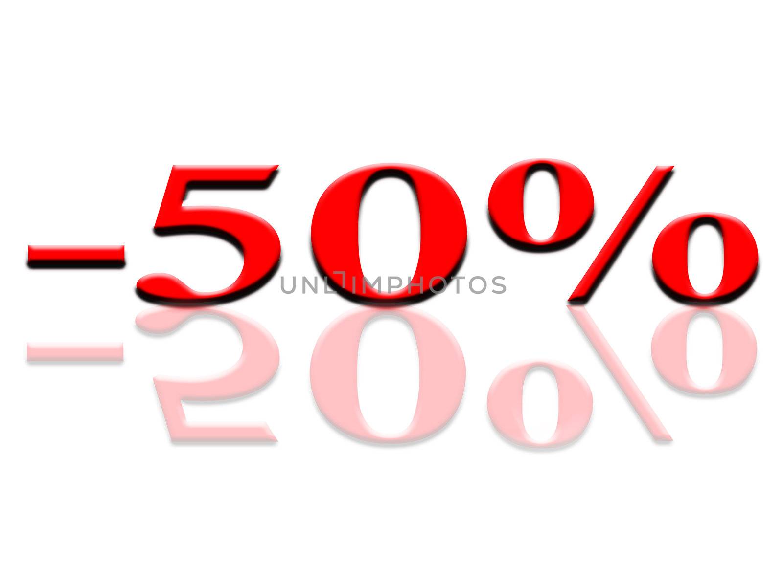 Inscription - the discount of 50 % for a colour background