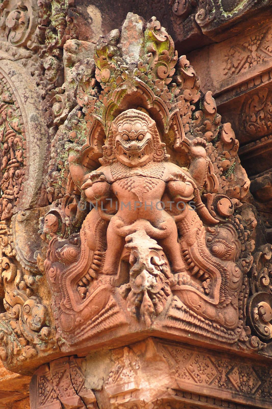 Giant at Angkor Wat, Siem-Reap, Cambodia.