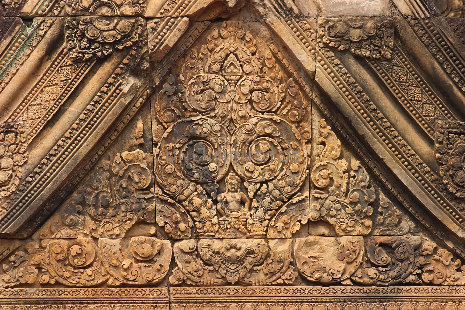 Wall in Angor Wat, Cambodia  by jame_j@homail.com