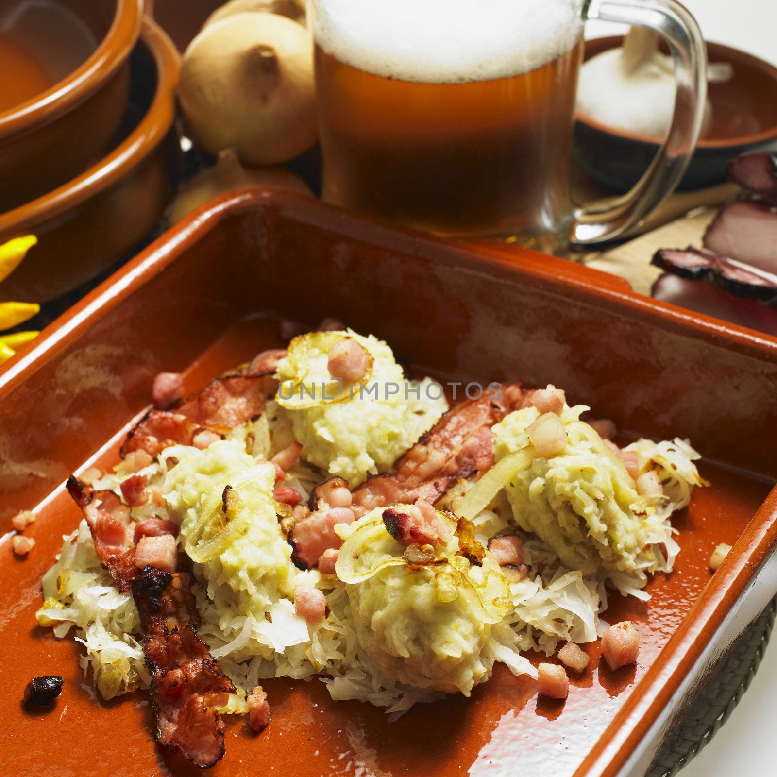 South Bohemian dumplings with cabbage