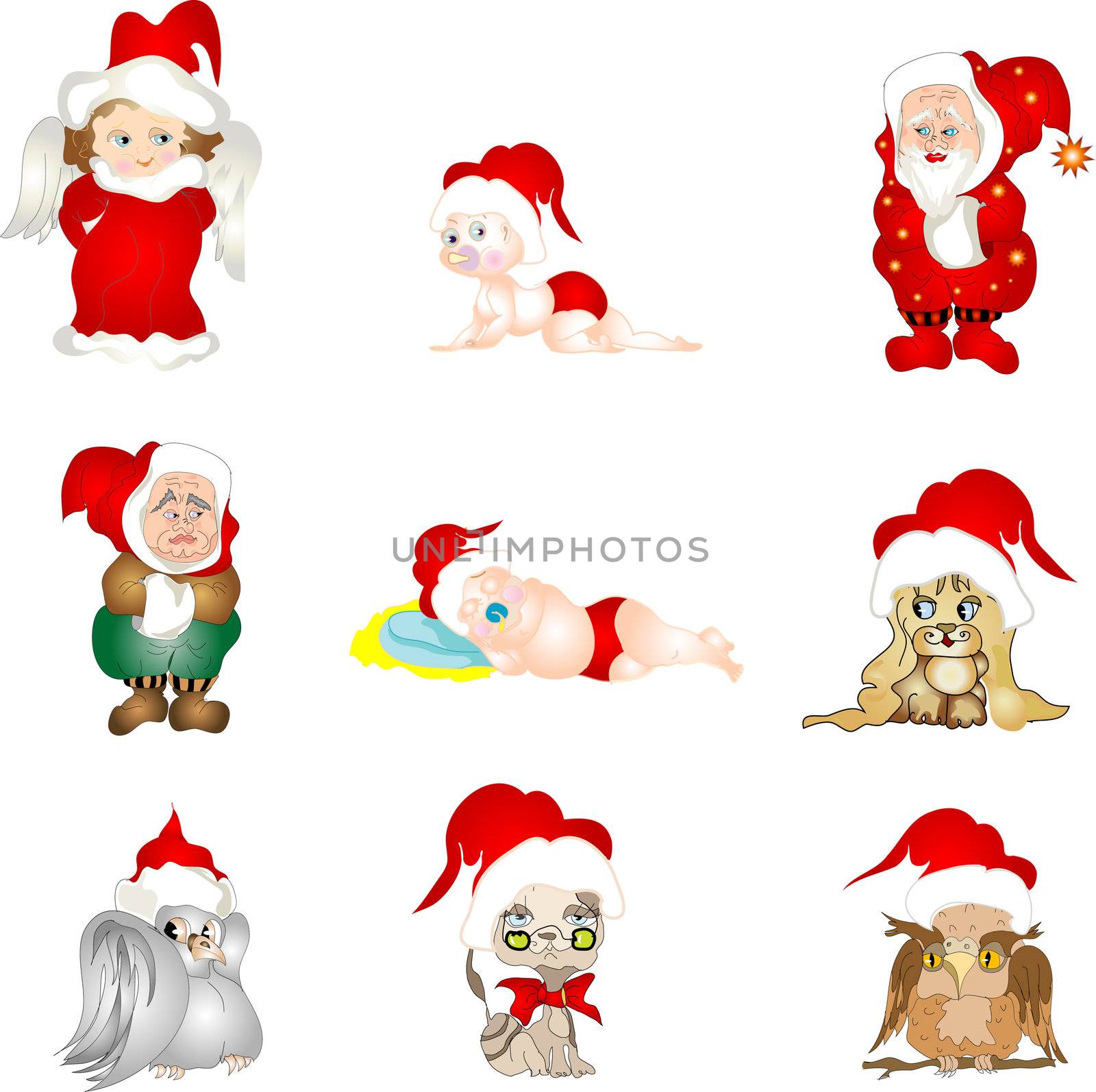 Set of Christmas characters by Nuarevik