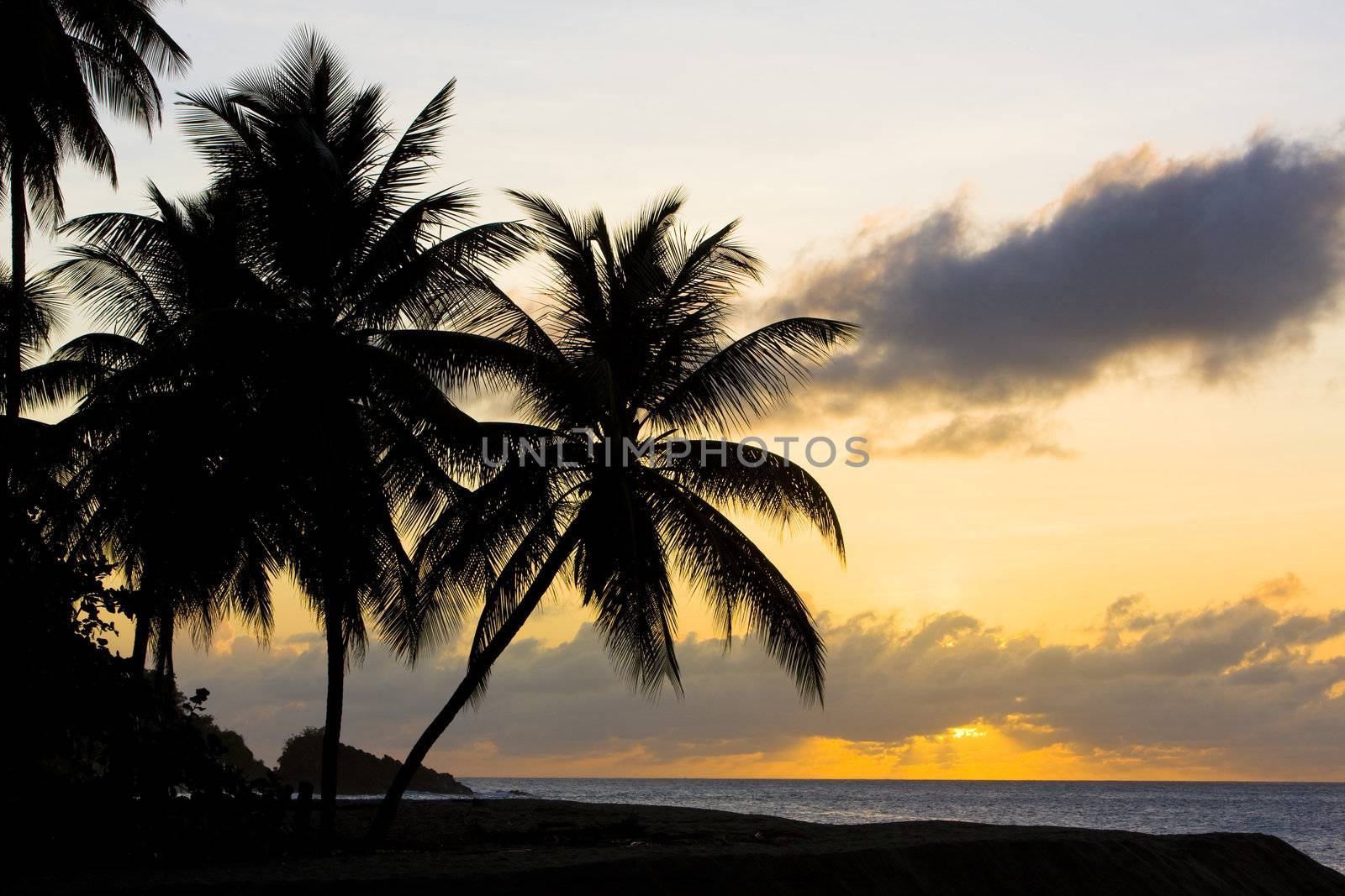 sunset over Caribbean Sea, Turtle Beach, Tobago