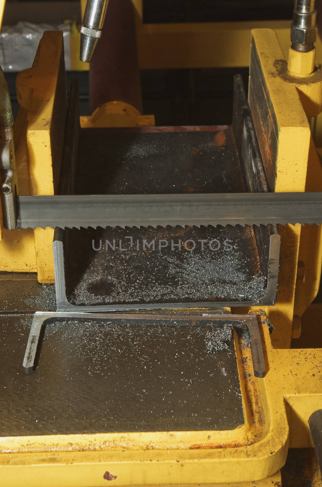 cutting steel machine in a factory