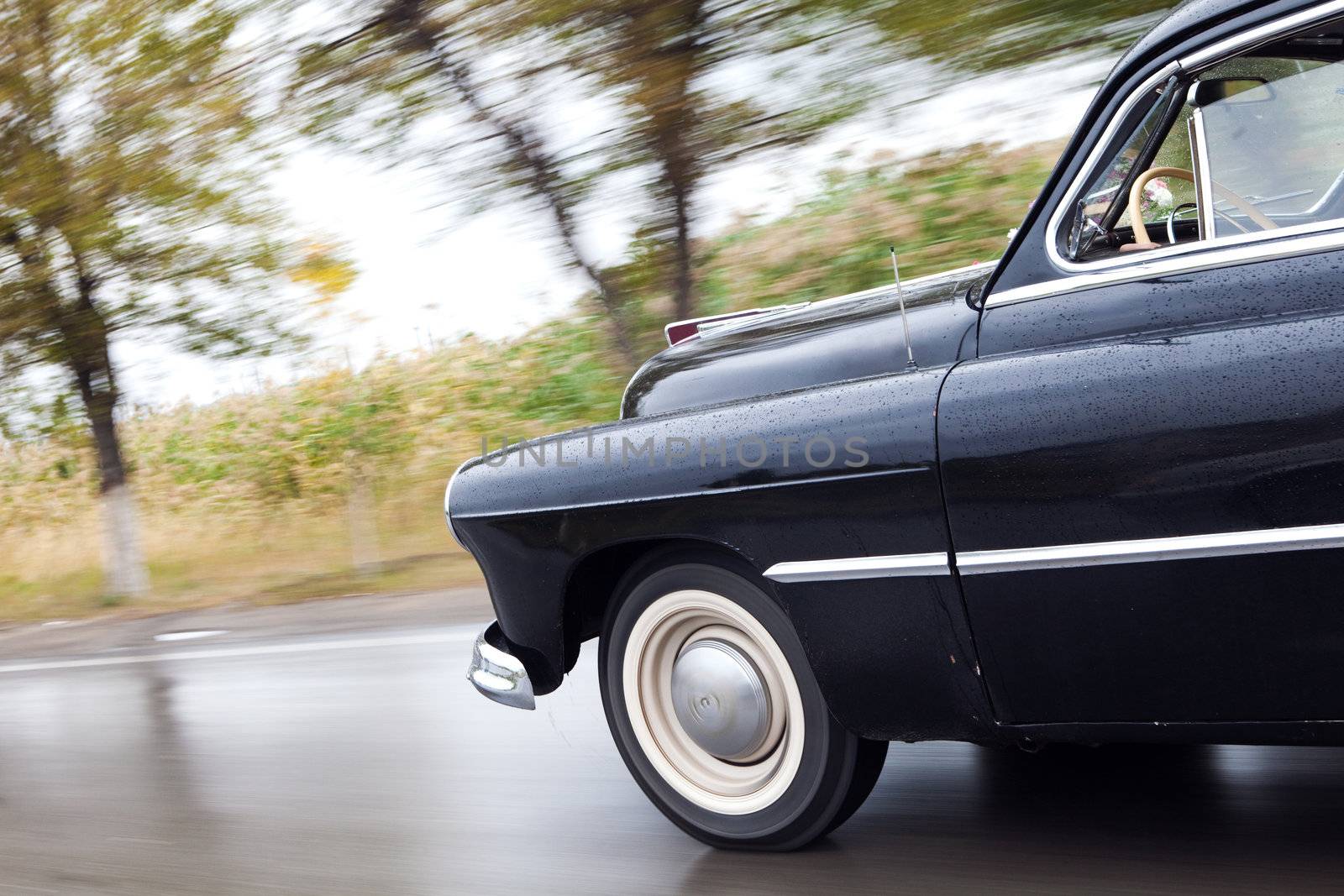 old car on the road