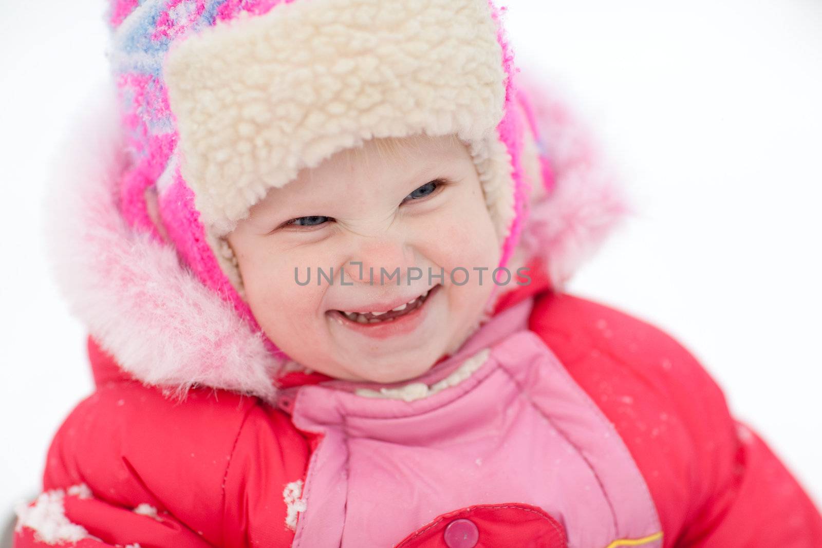 portrait of a child in winter