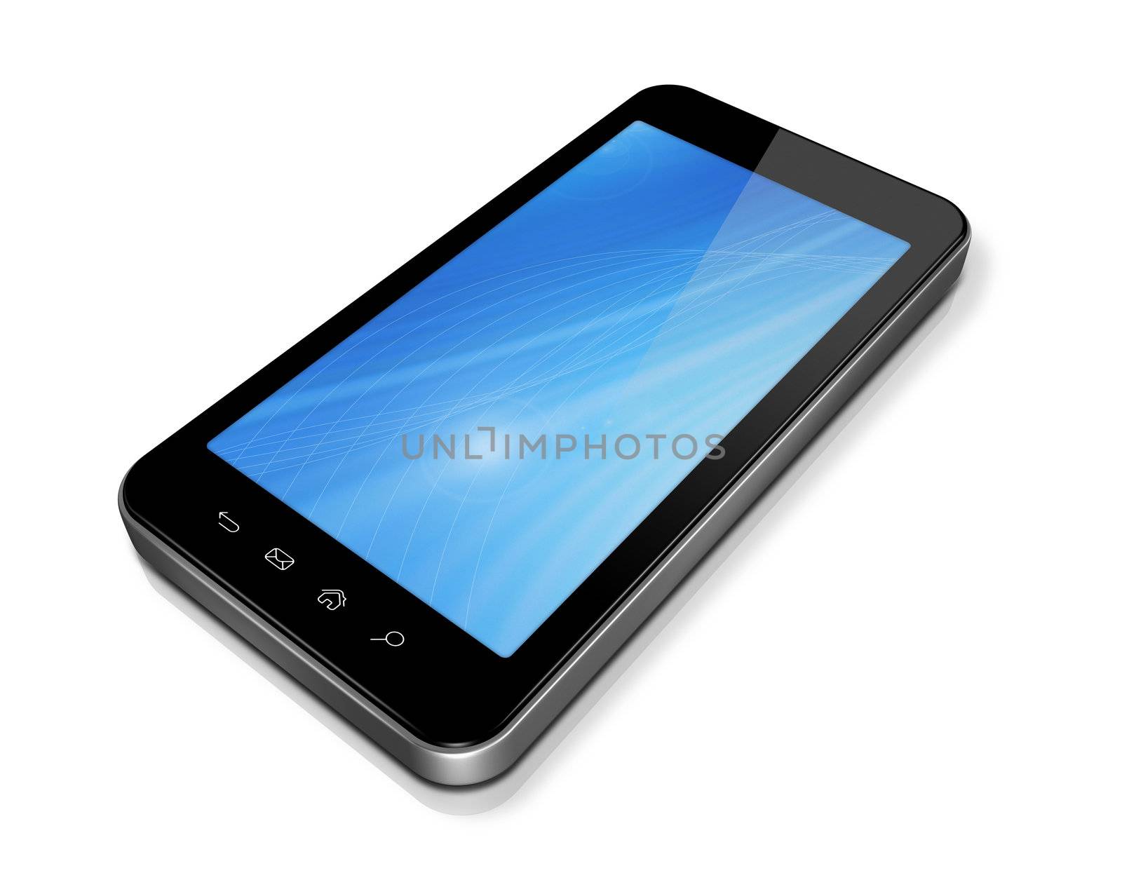 3D mobile phone, pda isolated on white with 2 clipping path : one for the phone and one for screen