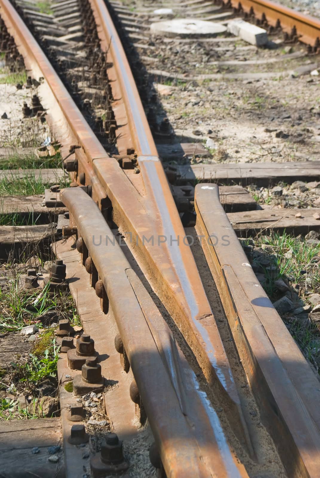 Railroad Crossing.Perspective view.