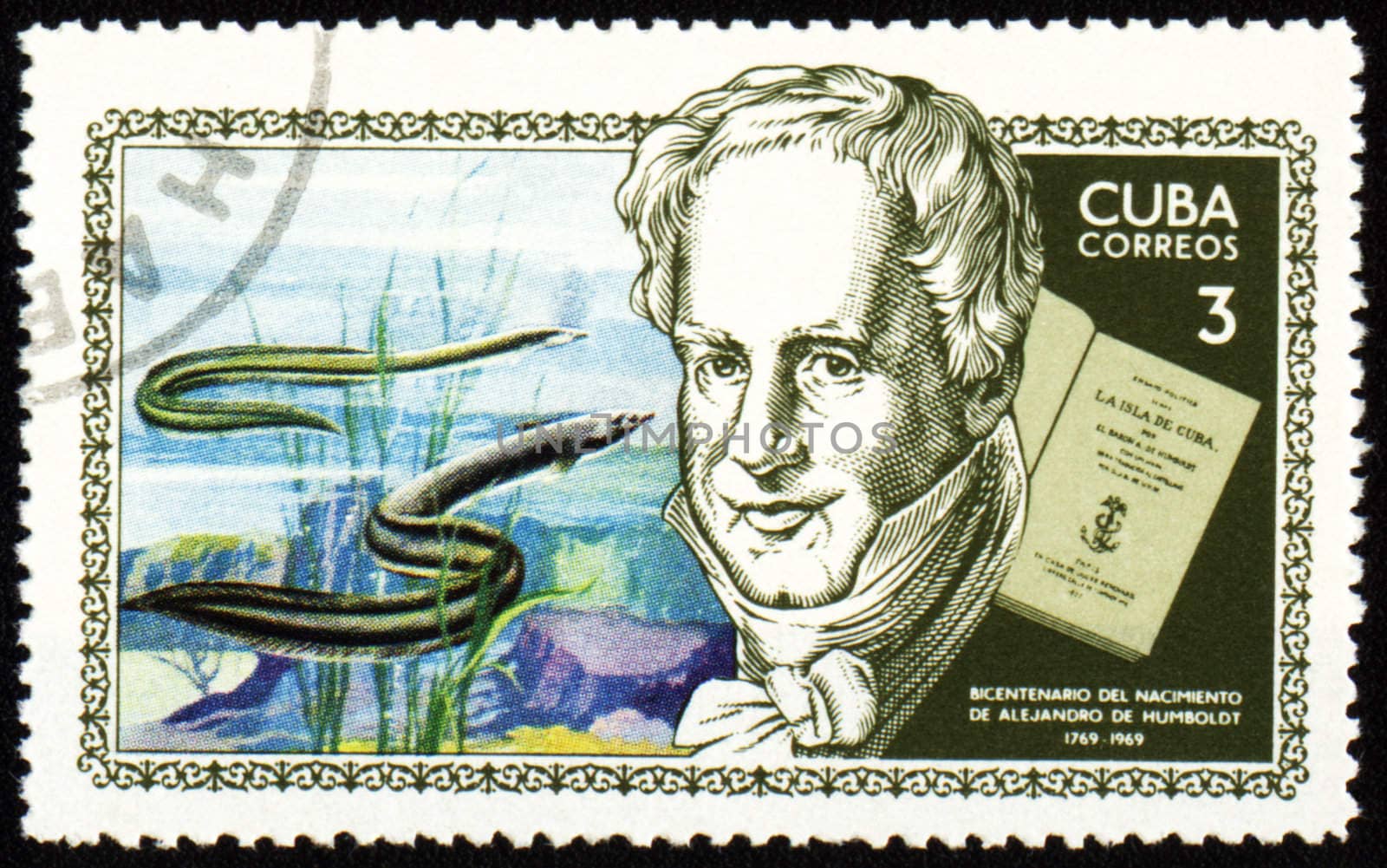 CUBA - CIRCA 1969: stamp printed in Cuba, shows German scientist and traveller Alexander von Humboldt (1769-1859), circa 1969