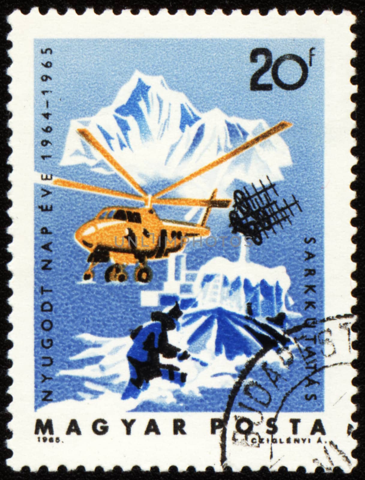 USSR - CIRCA 1965: stamp printed in USSR, shows Antarctic scientific expedition, series The year of quiet Sun, circa 1965