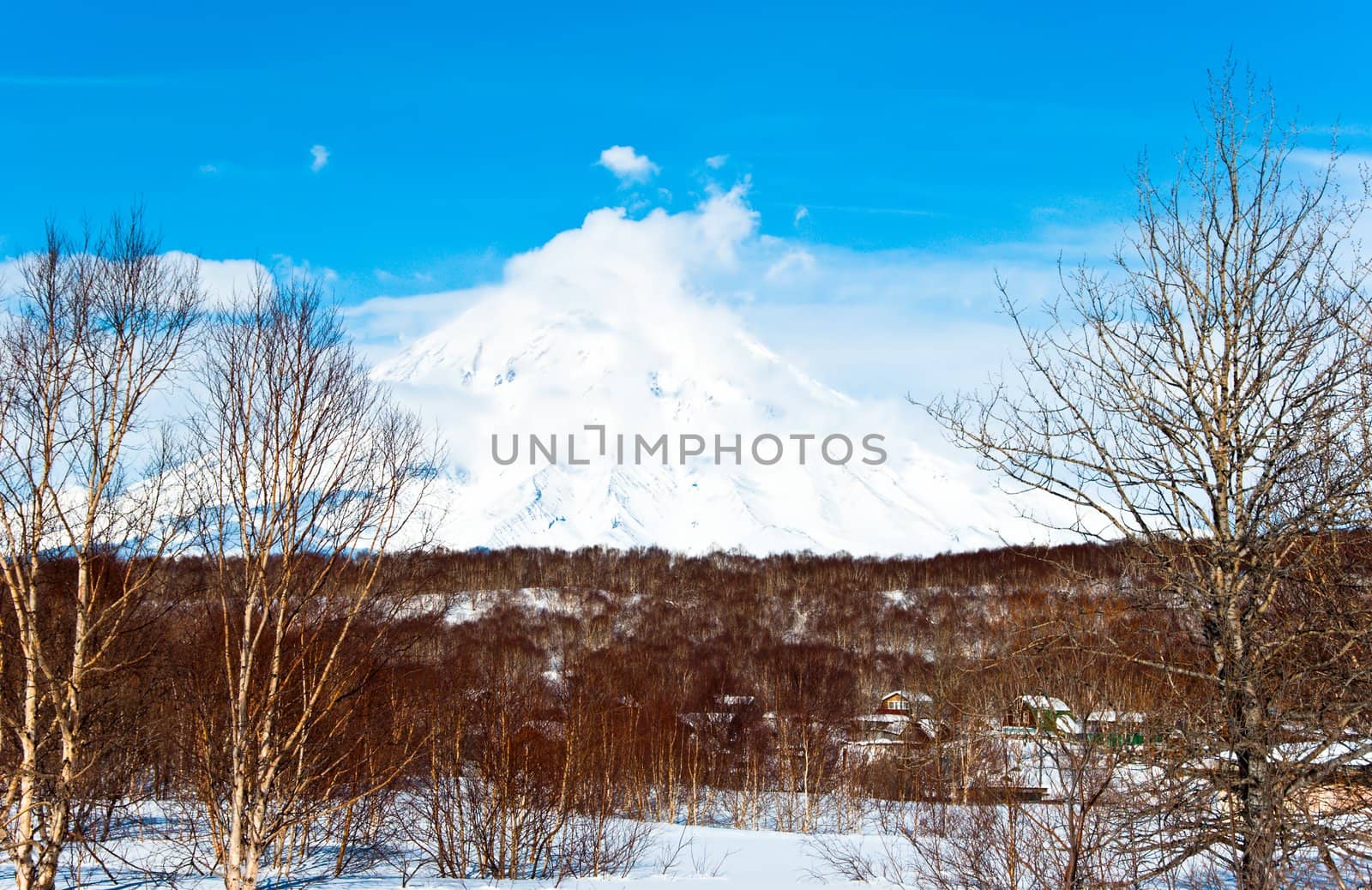 Beautiful volcano in the winter by alena0509