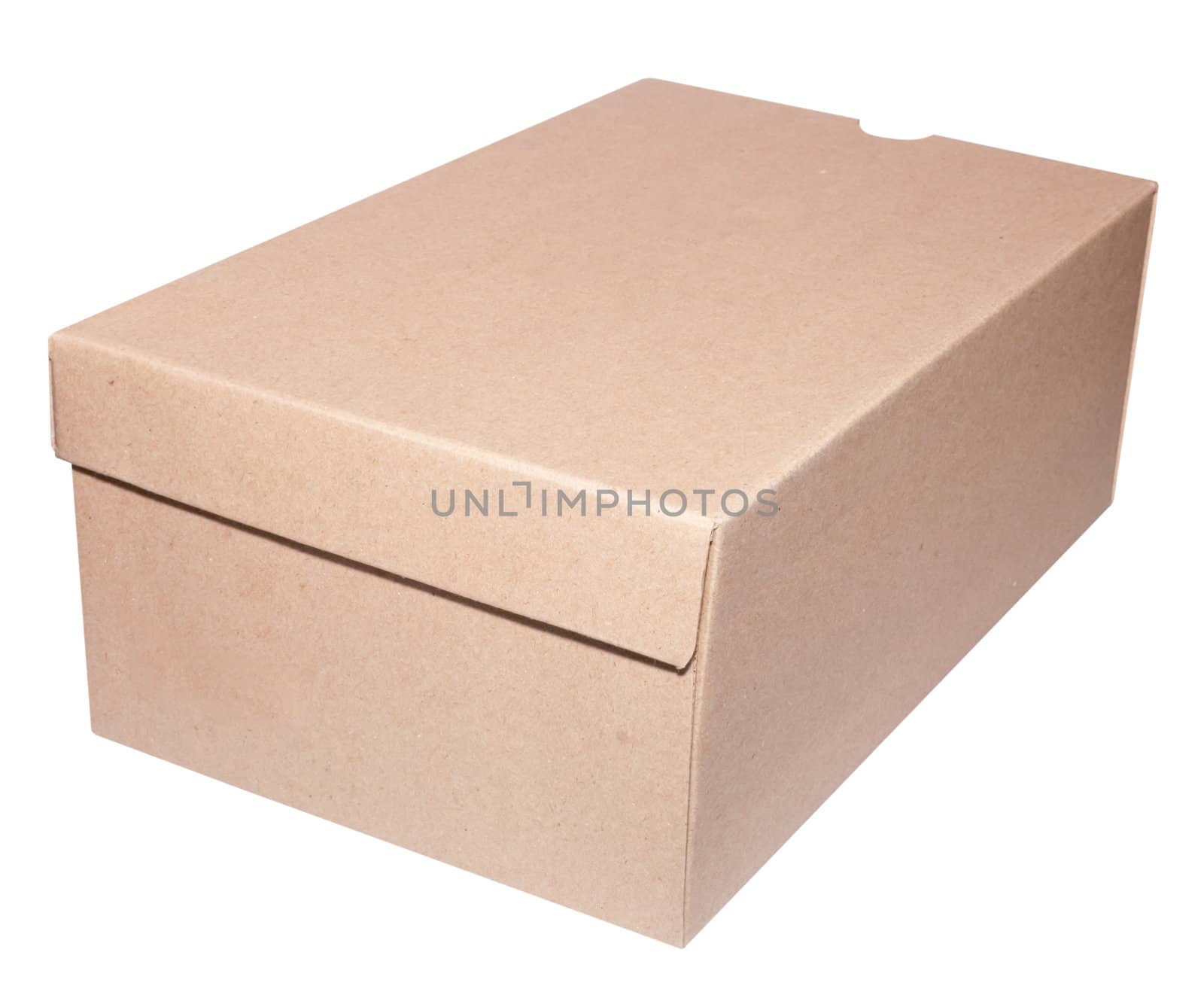 Brown Blank Cardboard Box Isolated on White - With Clipping Path