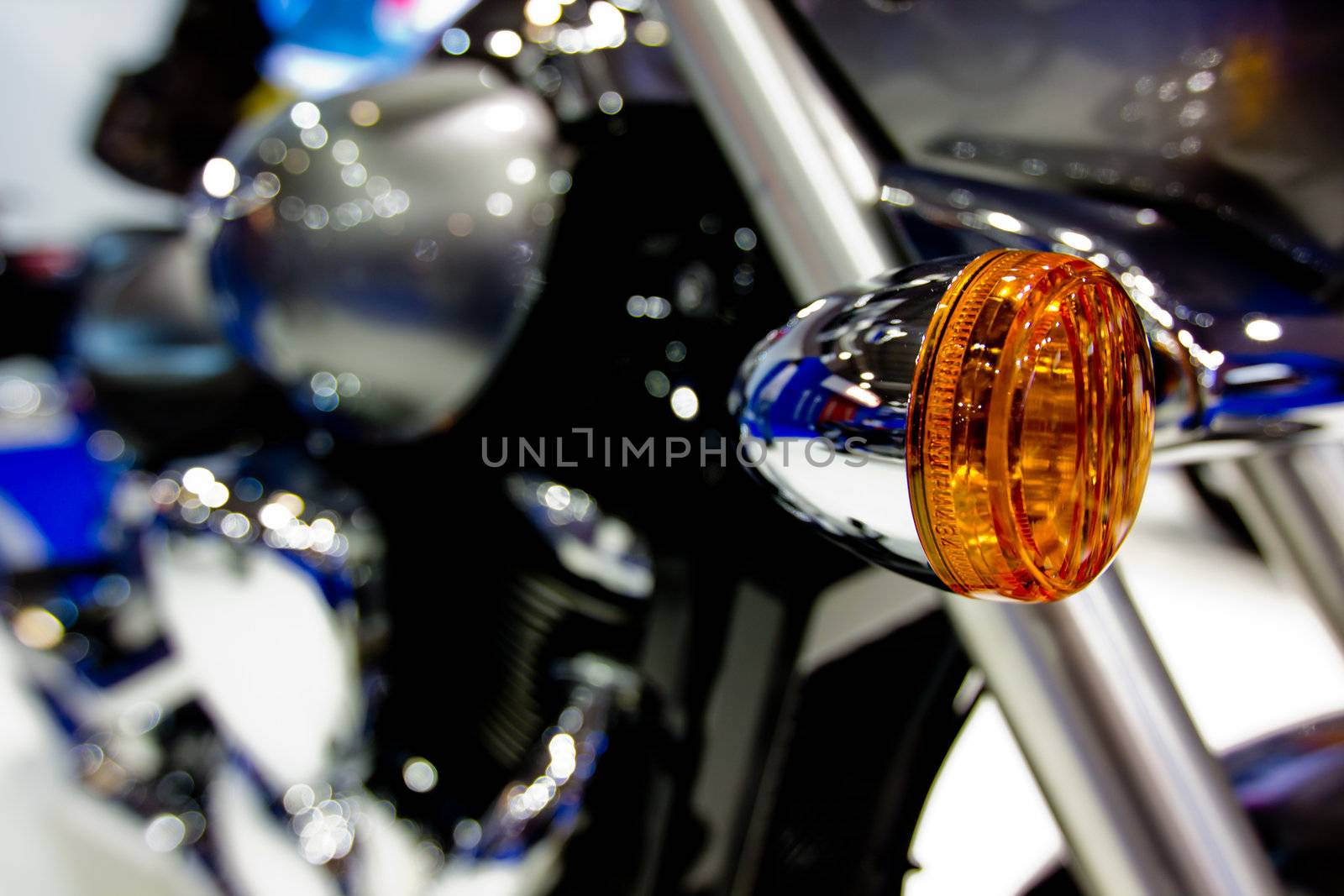 Close-up image of turn signal of motorcycle