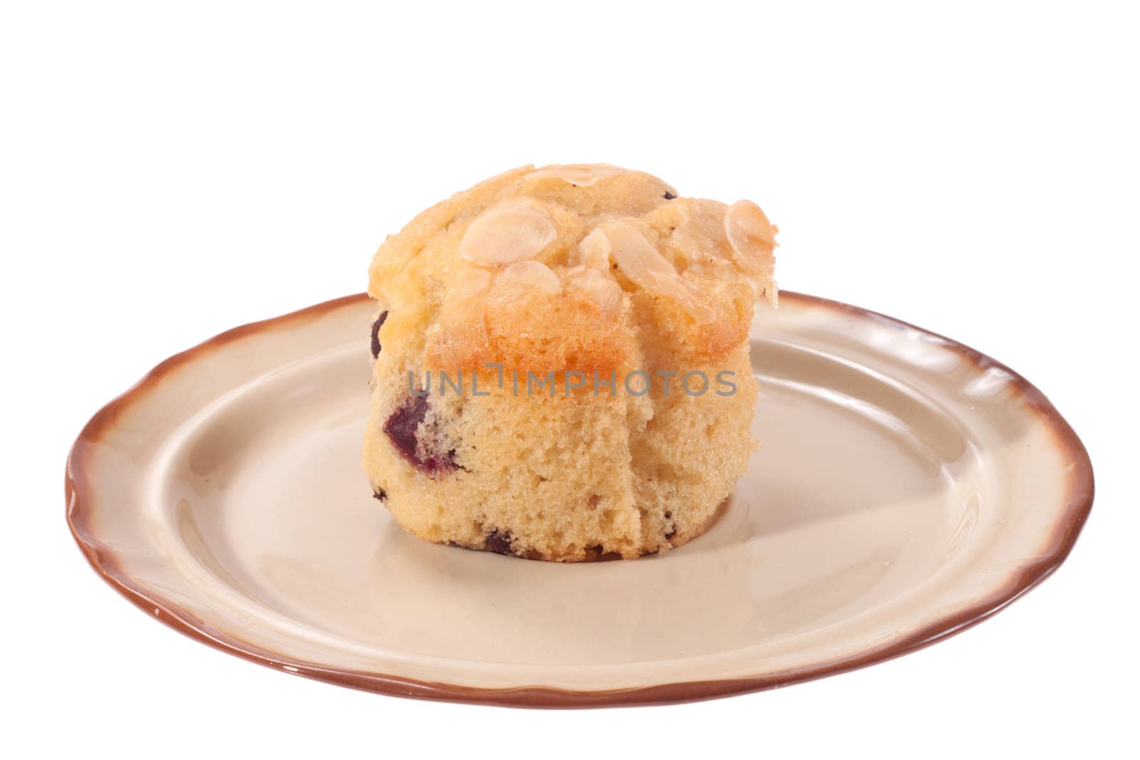 Cherry Muffin isolated on the white