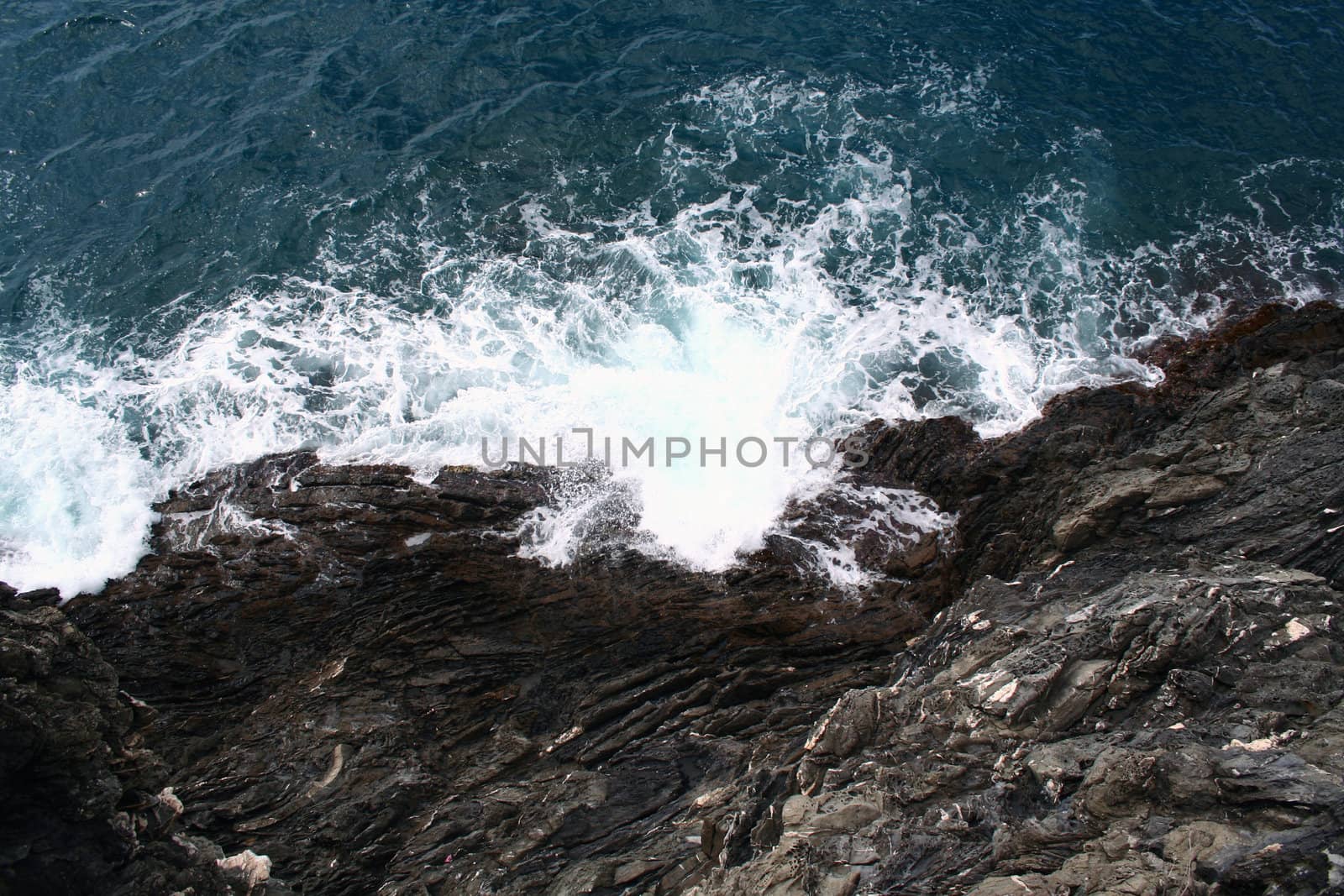 Water background in Cinqueterre, Italy.