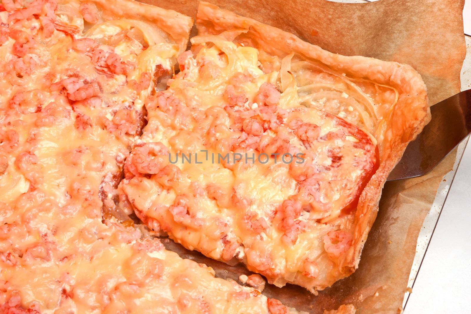 photo of pizza with cheese, closeup