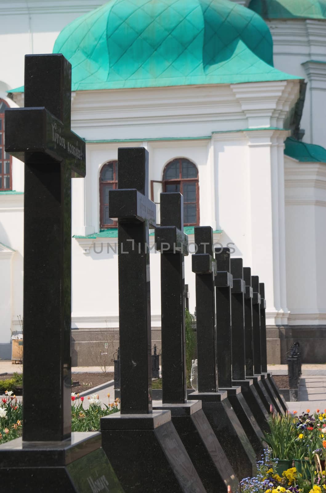 christian crosses on the unknown tombs