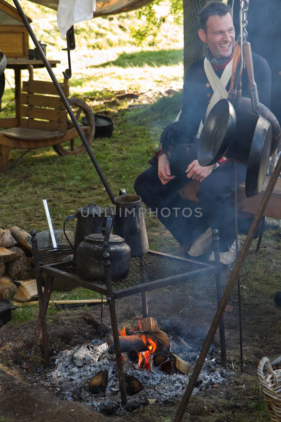 Willemstad - October 23: Replay of Napoleonic period in the Netherlands with battle between French, Dutch and English troops at Fort Sabina, October 23, 2011, Fort Sabina, Willemstad, the Netherlands