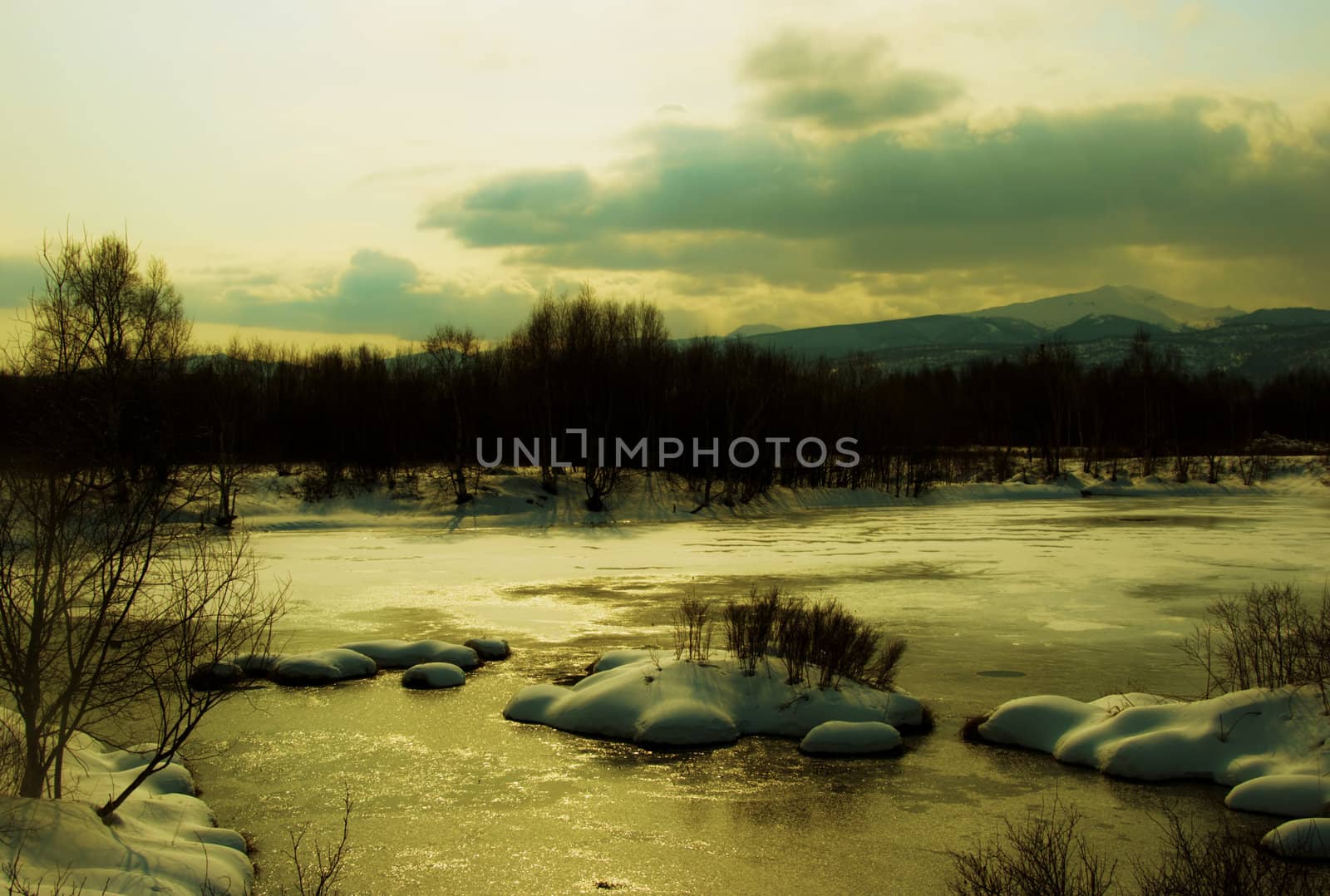 Winter lake by alena0509