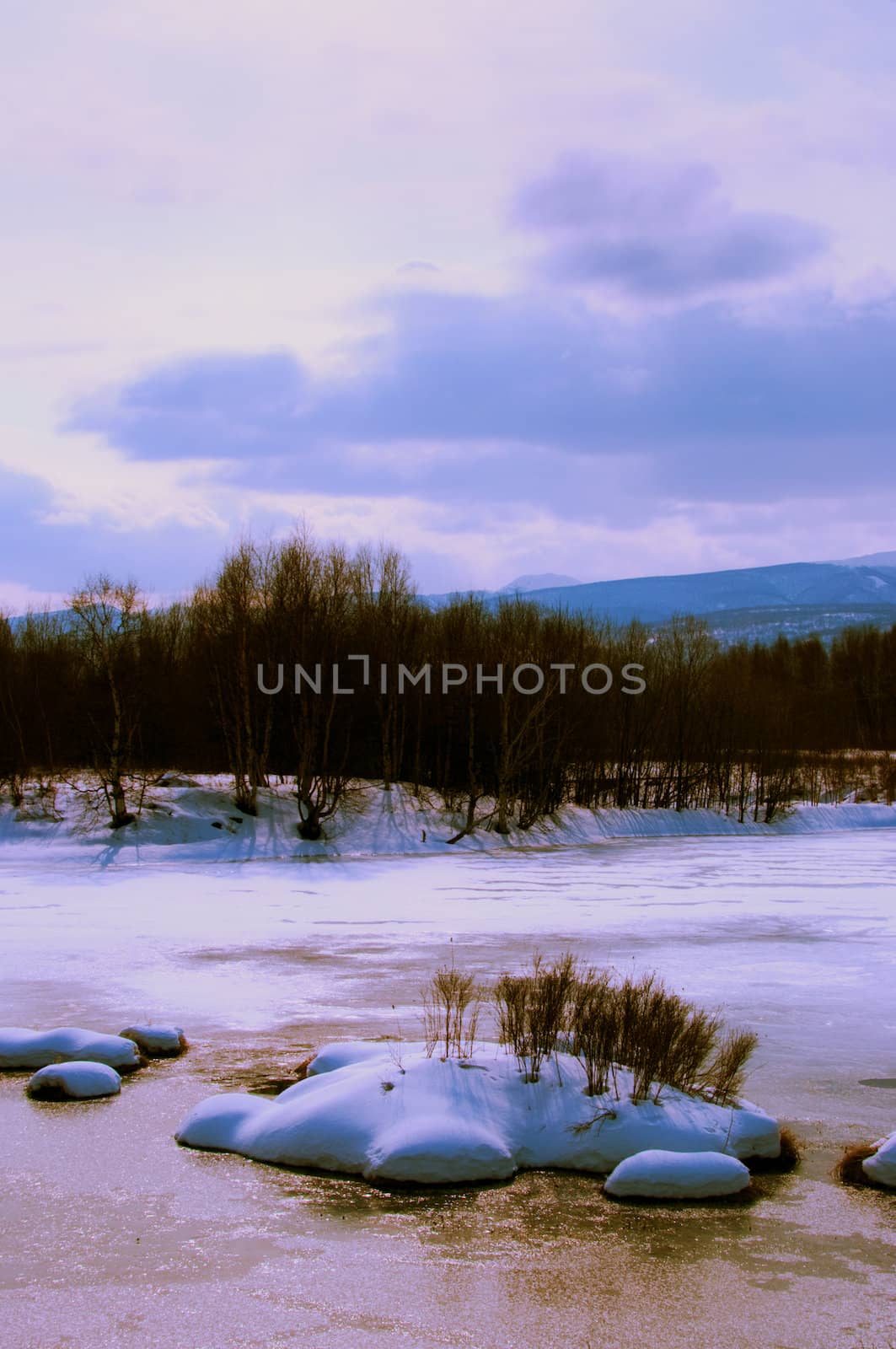 Winter lake by alena0509